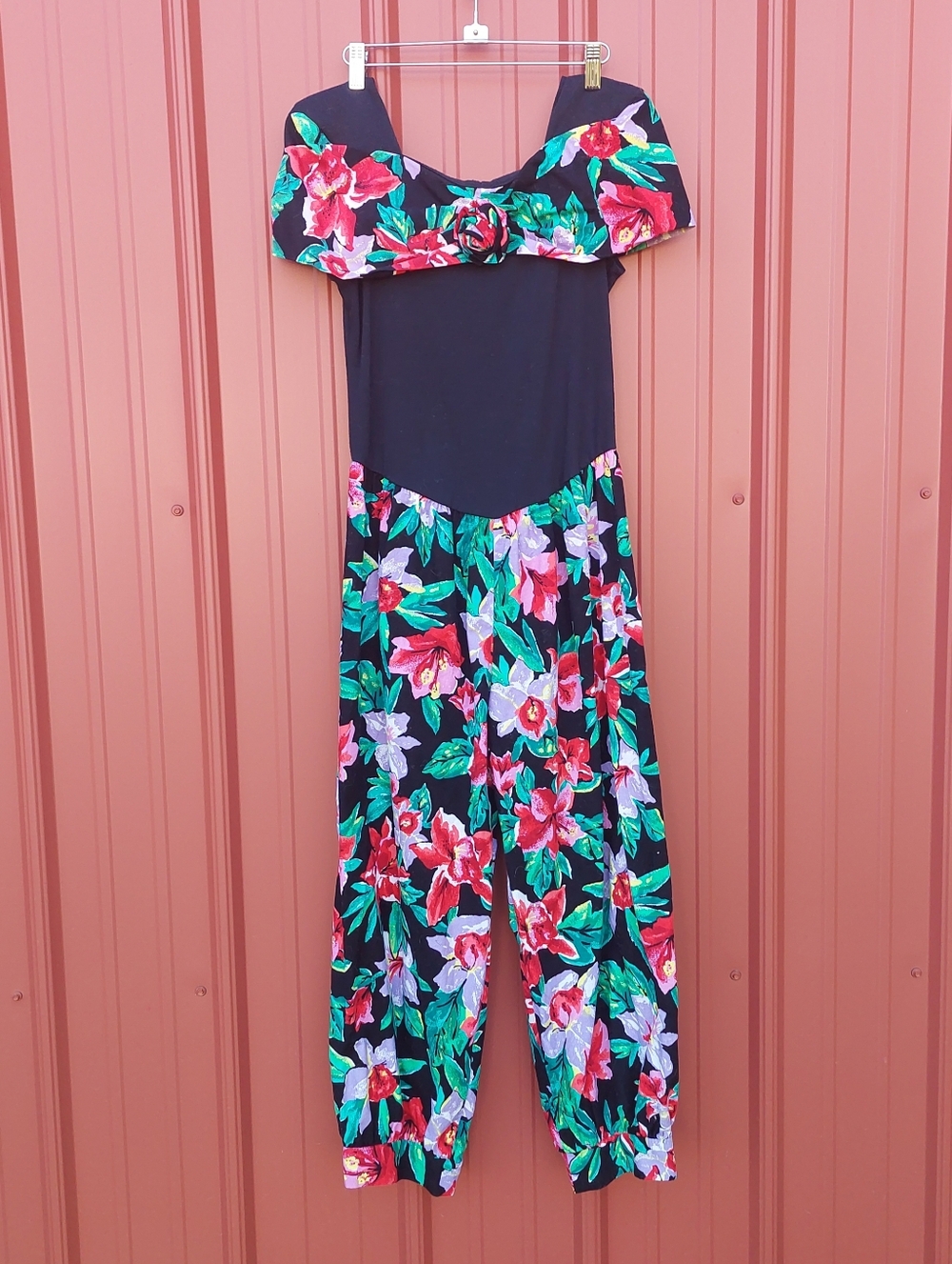 80's Joni Blair of California off shoulder jump suit playsuit 9 cotton